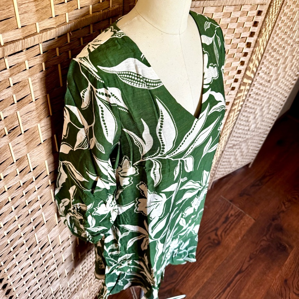 NWT London Times green & cream shift dress M - Picture 4 of 15